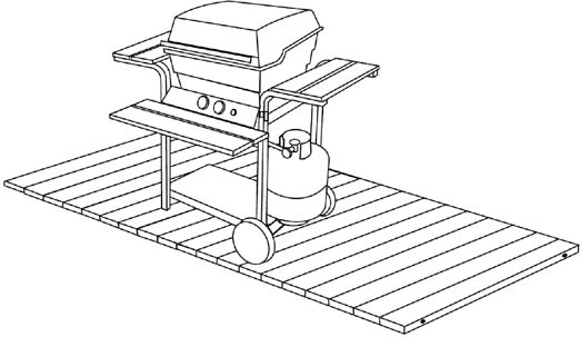 30" Wide x 60" Long, Barbecue Mat, No Spacing