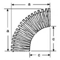 36'' W Curve, 90°, Wide Spacing, Cypress